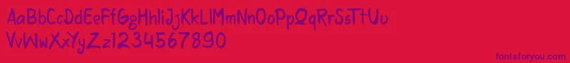 Fonte rasquake demo version – fontes roxas em um fundo vermelho