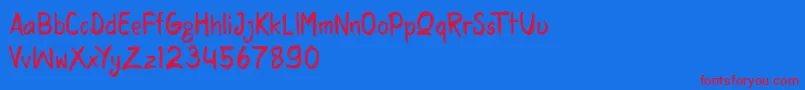 rasquake demo version Font – Red Fonts on Blue Background