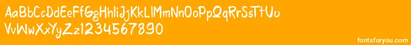 rasquake demo version Font – White Fonts on Orange Background