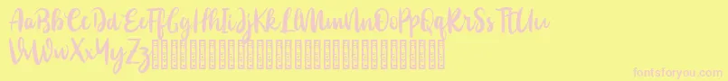 Rassain Demo Font – Pink Fonts on Yellow Background