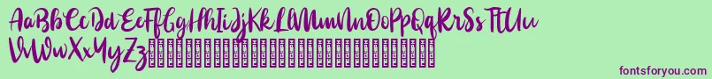 Rassain Demo Font – Purple Fonts on Green Background