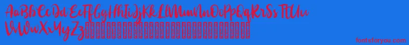 フォントRassain Demo – 赤い文字の青い背景