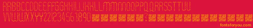 フォントRastaerize – 赤い背景にオレンジの文字