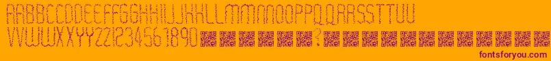 Rastaerize-Schriftart – Violette Schriften auf orangefarbenem Hintergrund