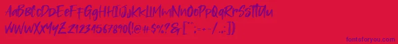 Rastazm Font – Purple Fonts on Red Background