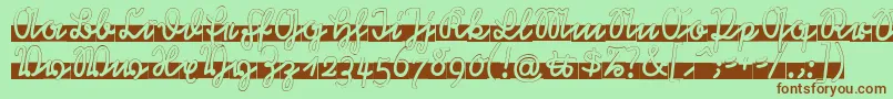 Rastenburg Band  U1SY Font – Brown Fonts on Green Background