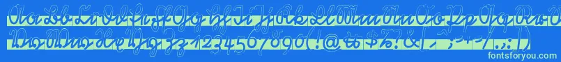 Rastenburg Band  U1SY Font – Green Fonts on Blue Background