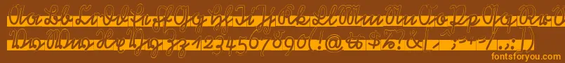 Rastenburg Band  U1SY Font – Orange Fonts on Brown Background