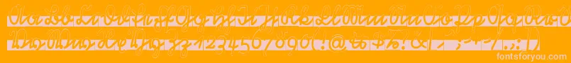 Rastenburg Band  U1SY-Schriftart – Rosa Schriften auf orangefarbenem Hintergrund