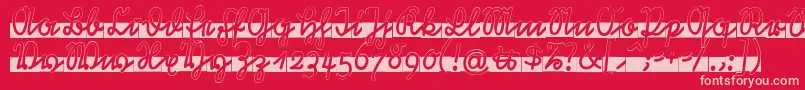 fuente Rastenburg Band  U1SY – Fuentes Rosadas Sobre Fondo Rojo