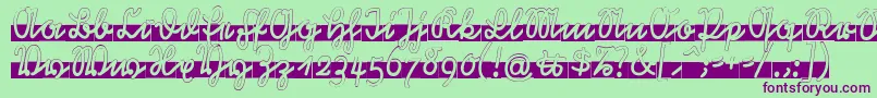 Rastenburg Band  U1SY Font – Purple Fonts on Green Background