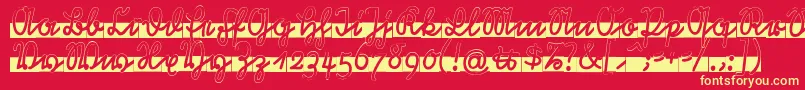 Rastenburg Band  U1SY Font – Yellow Fonts on Red Background