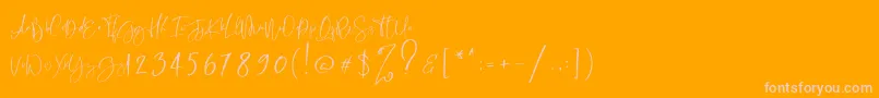 RastyKing Regular-Schriftart – Rosa Schriften auf orangefarbenem Hintergrund