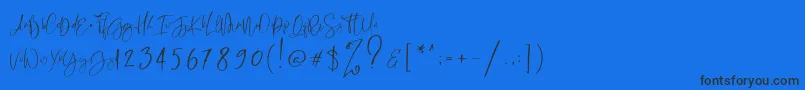 RastyKing Regular-Schriftart – Schwarze Schriften auf blauem Hintergrund