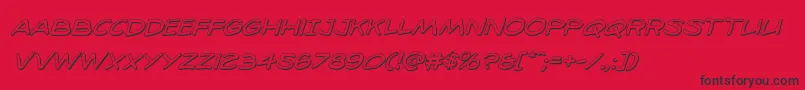 98bottles3Dital-Schriftart – Schwarze Schriften auf rotem Hintergrund