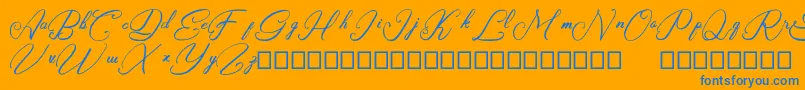 Rasyidin Font – Blue Fonts on Orange Background