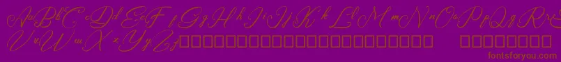 Rasyidin-fontti – ruskeat fontit violetilla taustalla