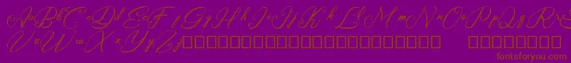 Rasyidin-Schriftart – Braune Schriften auf violettem Hintergrund