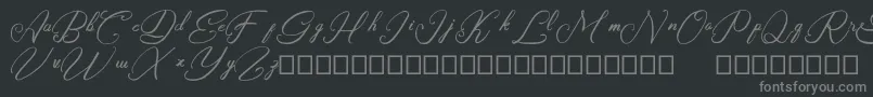 Rasyidin-fontti – harmaat kirjasimet mustalla taustalla