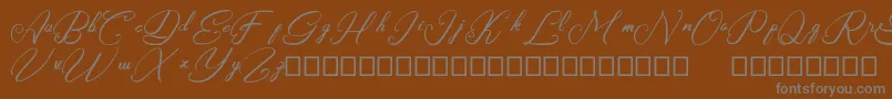 Rasyidin-fontti – harmaat kirjasimet ruskealla taustalla