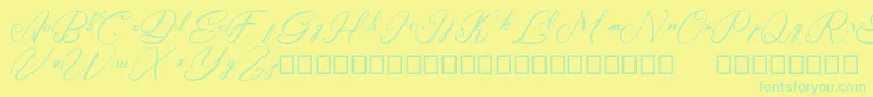 Rasyidin Font – Green Fonts on Yellow Background