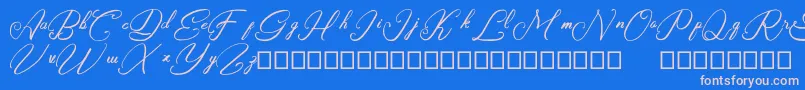 Rasyidin-Schriftart – Rosa Schriften auf blauem Hintergrund