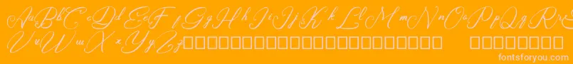 Rasyidin-fontti – vaaleanpunaiset fontit oranssilla taustalla
