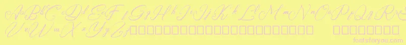 Rasyidin-Schriftart – Rosa Schriften auf gelbem Hintergrund