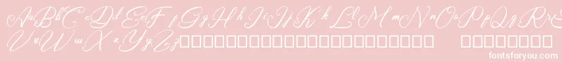 Rasyidin-Schriftart – Weiße Schriften auf rosa Hintergrund