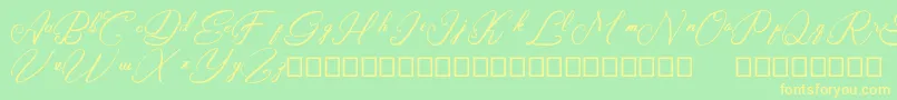 Rasyidin Font – Yellow Fonts on Green Background