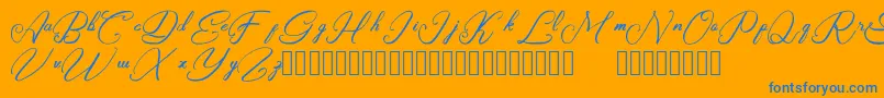 Rasyidin Font – Blue Fonts on Orange Background