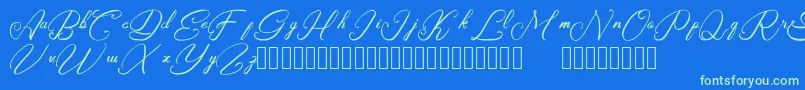 Rasyidin Font – Green Fonts on Blue Background