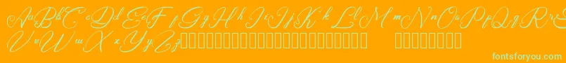 Rasyidin Font – Green Fonts on Orange Background