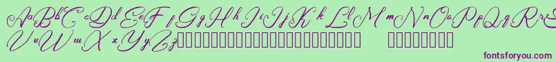 Rasyidin-Schriftart – Violette Schriften auf grünem Hintergrund