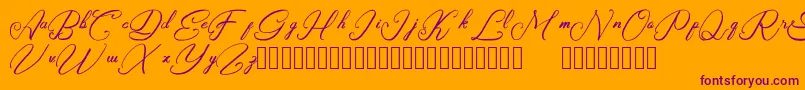 Rasyidin-Schriftart – Violette Schriften auf orangefarbenem Hintergrund