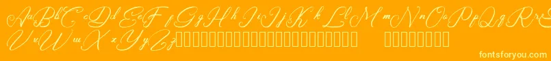 Rasyidin Font – Yellow Fonts on Orange Background