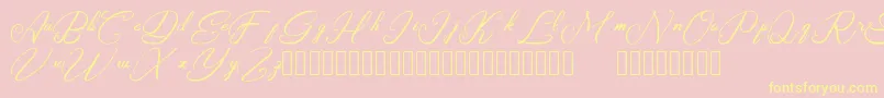 Rasyidin Font – Yellow Fonts on Pink Background