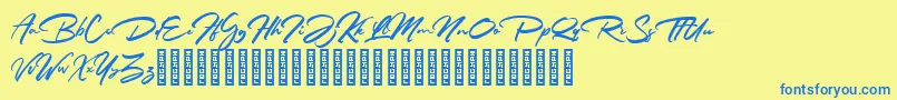 Rathiak Demo Font – Blue Fonts on Yellow Background