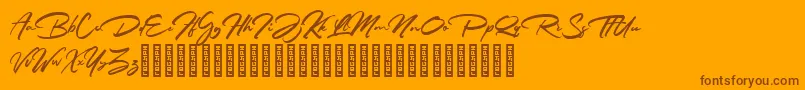 Rathiak Demo Font – Brown Fonts on Orange Background