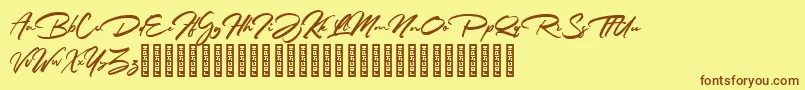 Rathiak Demo Font – Brown Fonts on Yellow Background