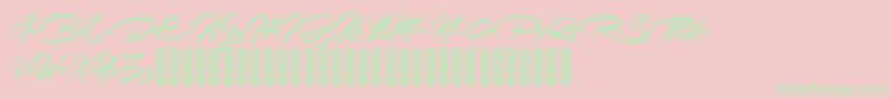 Rathiak Demo Font – Green Fonts on Pink Background