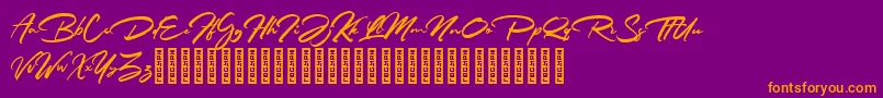 Rathiak Demo Font – Orange Fonts on Purple Background