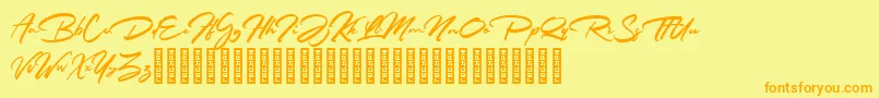 Rathiak Demo Font – Orange Fonts on Yellow Background