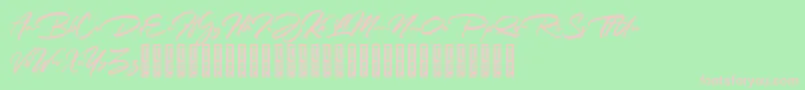 Fonte Rathiak Demo – fontes rosa em um fundo verde