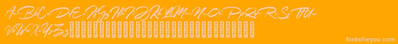 Rathiak Demo Font – Pink Fonts on Orange Background