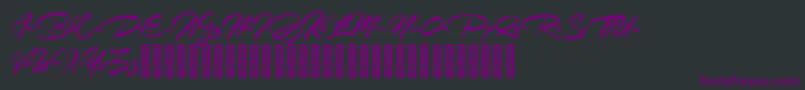 Rathiak Demo-Schriftart – Violette Schriften auf schwarzem Hintergrund