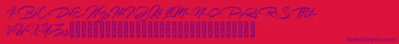 Rathiak Demo Font – Purple Fonts on Red Background