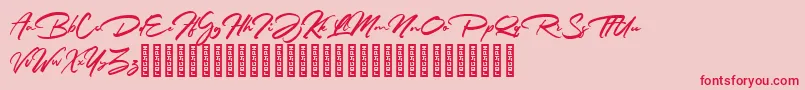 Rathiak Demo-Schriftart – Rote Schriften auf rosa Hintergrund