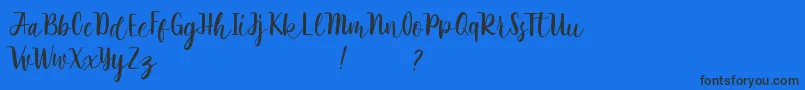 Rathyland Font – Black Fonts on Blue Background
