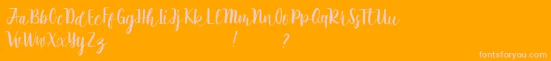 Rathyland Font – Pink Fonts on Orange Background